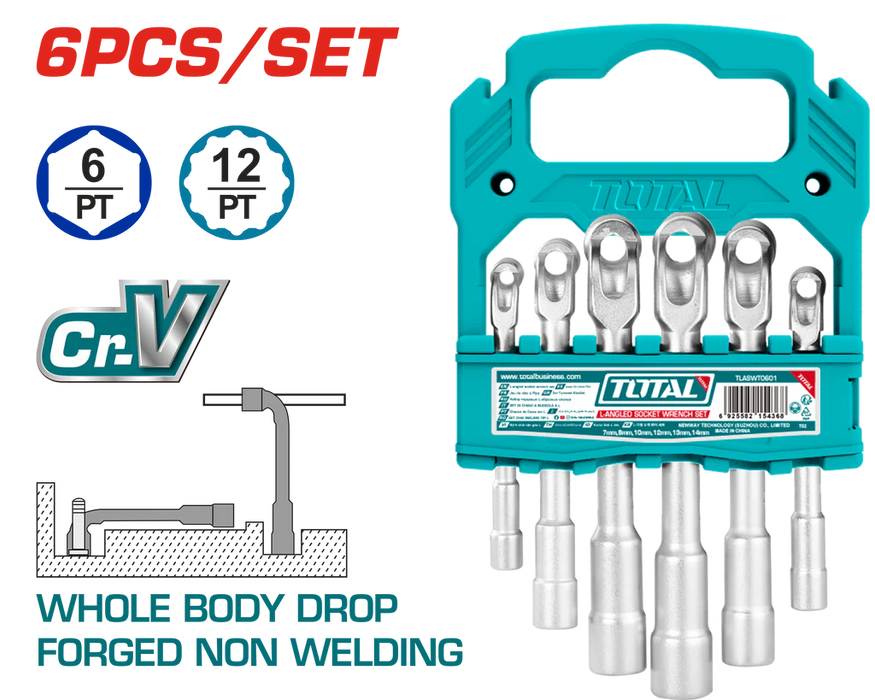 TLASWT0601 - Clés À Douilles Coudées TOTAL 7-14 Mm Durable - TOTAL TOOLS TUNISIA Site officiel | Station d'outils
