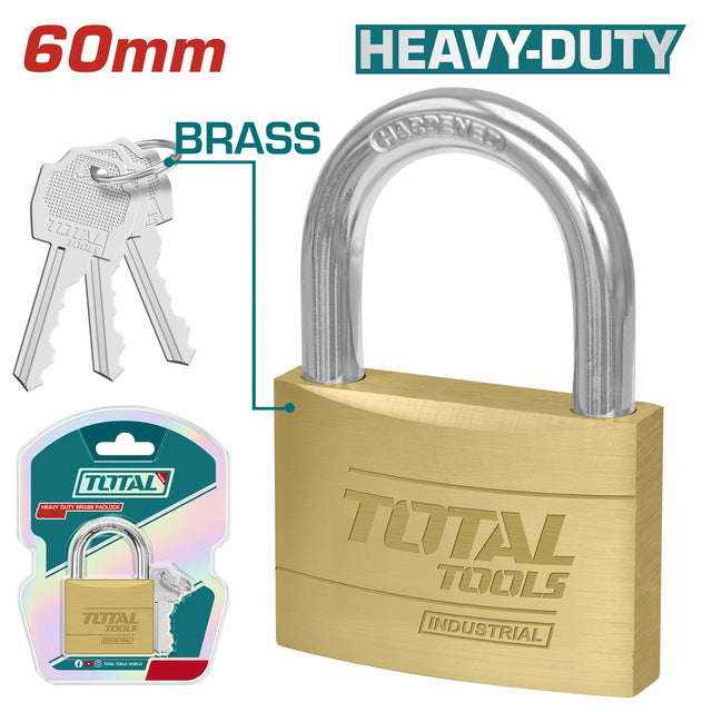 TLK32602 - Cadenas En Laiton 60MM TOTAL - Usage Industriel - TOTAL TOOLS TUNISIA Site officiel | Station d'outils