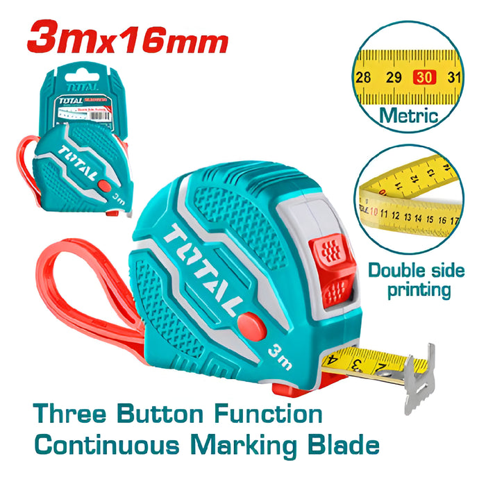 TMT126031M Ruban TOTAL 3m X 16mm Blocage Triple Caoutchouc - TOTAL TOOLS TUNISIA Site officiel | Station d'outils