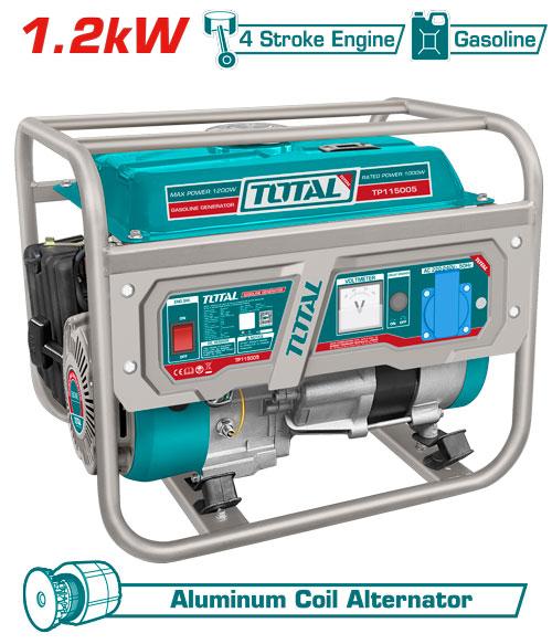 TP115005 -Groupe Électrogène TOTAL 1,2 kW Lanceur Portable - TOTAL TOOLS TUNISIA Site officiel | Station d'outils