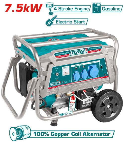 Groupe Électrogène 7500W TOTAL TUNISIA Chantier TP175006 - TOTAL TOOLS TUNISIA Site officiel | Station d'outils