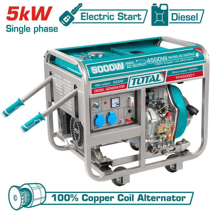 TP450001 – Groupe Électrogène TOTAL 5 kW – Fiable Chantier - TOTAL TOOLS TUNISIA Site officiel | Station d'outils