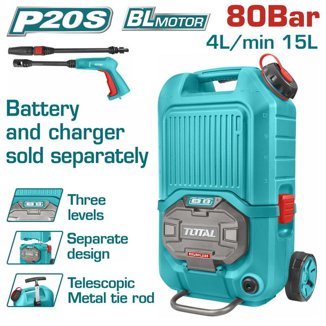 TPWLI4006 - Nettoyeur Haute Pression TOTAL 2X20V 90 Bar - TOTAL TOOLS TUNISIA Site officiel | Station d'outils