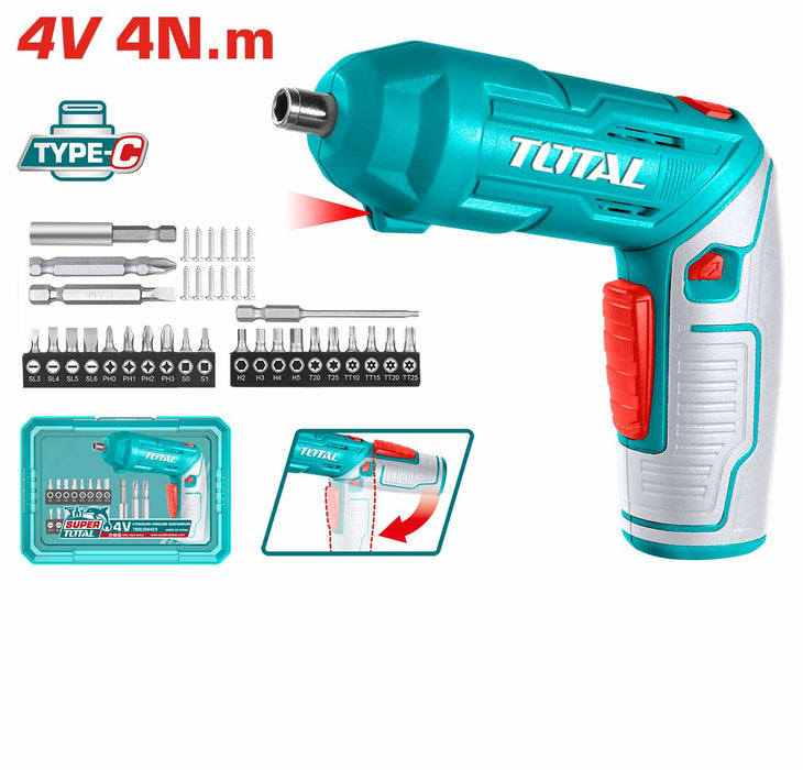 TSDLI04425 - Tournevis Sans Fil TOTAL 4V - Pratique - TOTAL TOOLS TUNISIA Site officiel | Station d'outils