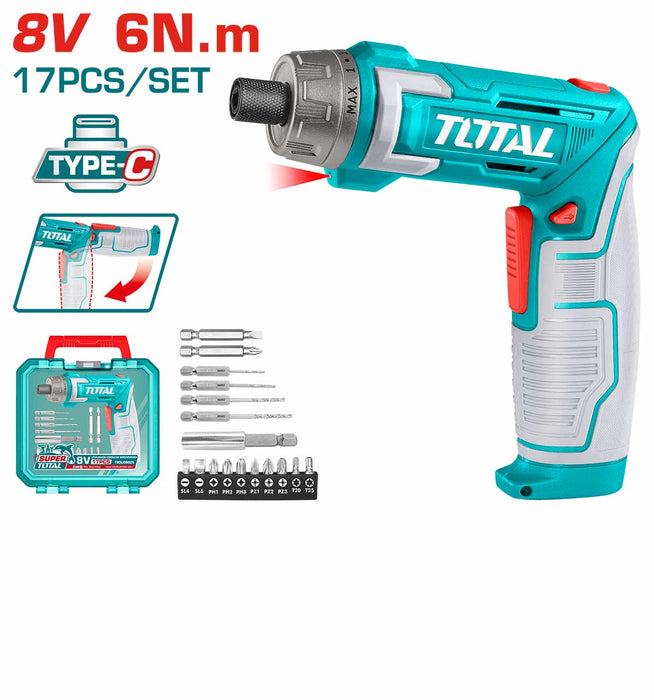 TSDLI08025 Visseuse Mini Total 8V 6 Nm Poignee Double - TOTAL TOOLS TUNISIA Site officiel | Station d'outils