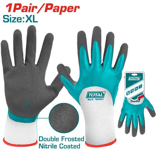 TSPNF01 - Gants Nitrile Givré TOTAL XL - Travaux Précis - TOTAL TOOLS TUNISIA Site officiel | Station d'outils