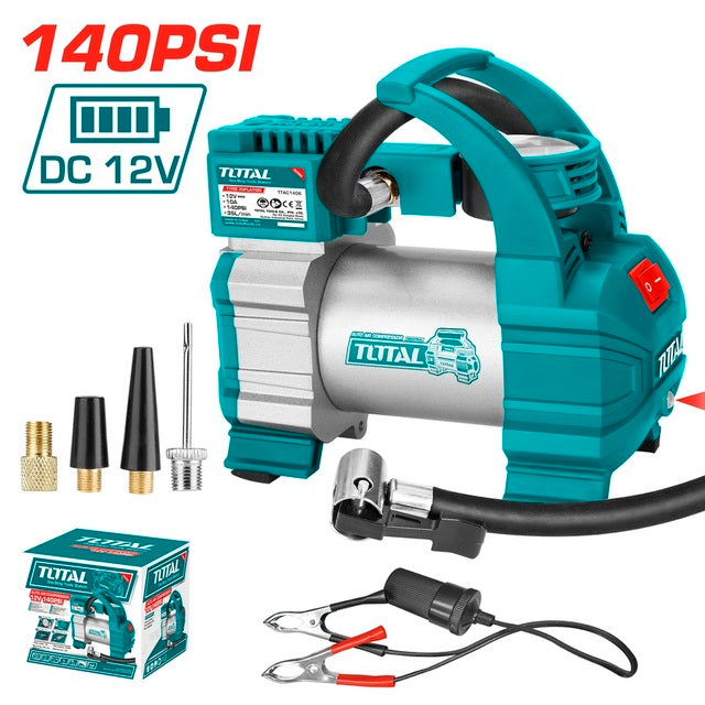 TTAC1406 – Compresseur Auto 12V TOTAL 10 Bars – Gonflage - TOTAL TOOLS TUNISIA Site officiel | Station d'outils