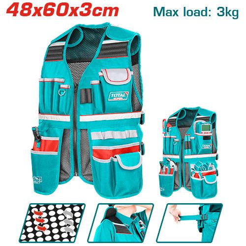 TTVT16025 Gilet À Outils TOTAL 48x60x3 CM Pour Organisation - TOTAL TOOLS TUNISIA Site officiel | Station d'outils