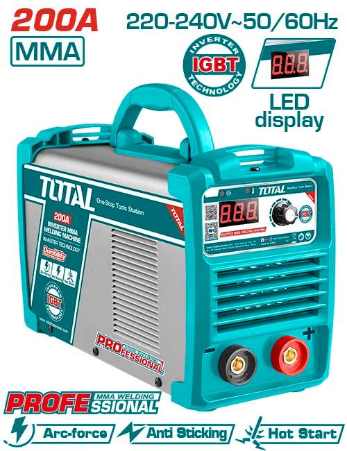 TW220069 - Poste À Souder MMA - Total 200A - Domestique - TOTAL TOOLS TUNISIA Site officiel | Station d'outils
