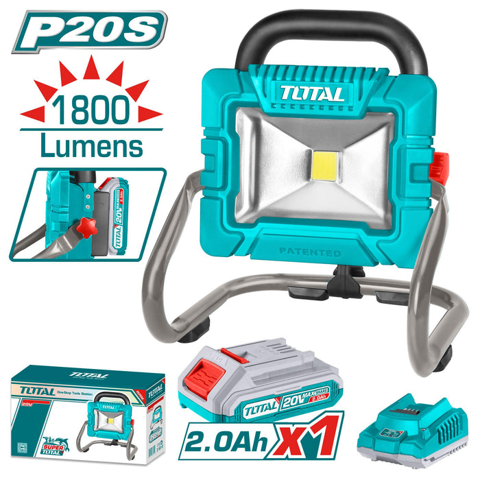 TWLI20258 Lampe Portative Sans Fil TOTAL 20W Lumière Nomade - TOTAL TOOLS TUNISIA Site officiel | Station d'outils