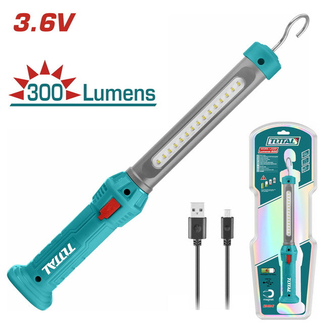 TWLI35261 – Lampe De Travail Rechargeable TOTAL 3W COB LED - TOTAL TOOLS TUNISIA Site officiel | Station d'outils