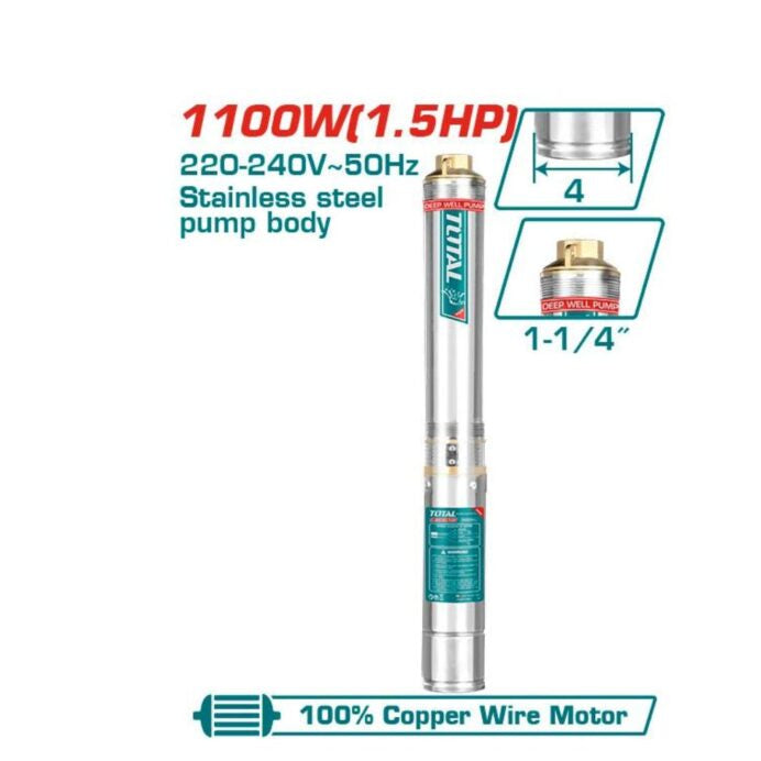 TWP511001 Pompe Immergée TOTAL 1,5 HP 112 m Pour Puits - TOTAL TOOLS TUNISIA Site officiel | Station d'outils