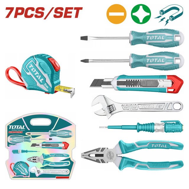 Coffret Outils TOTAL 7 Pièces THKTHP90076 Mallette Rigide Pour Bricolage Domestique Et Maintenance - TOTAL TOOLS TUNISIA Site officiel | Station d'outils
