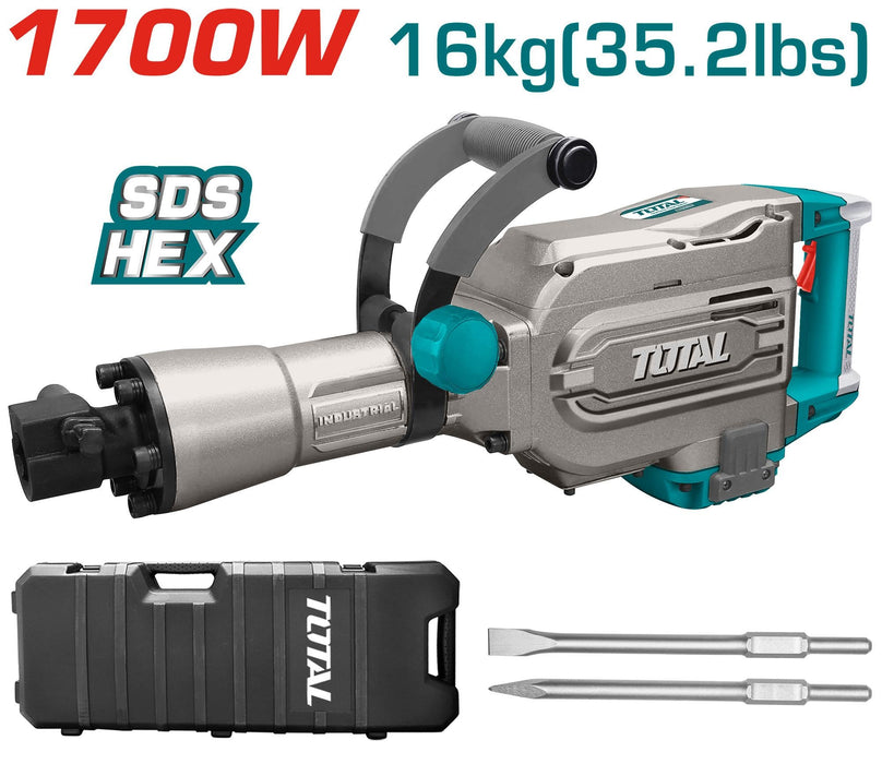 Marteau Piqueur 1700 W 16 kg Démolition Total TH215456 - TOTAL TOOLS TUNISIA Site officiel | Station d'outils