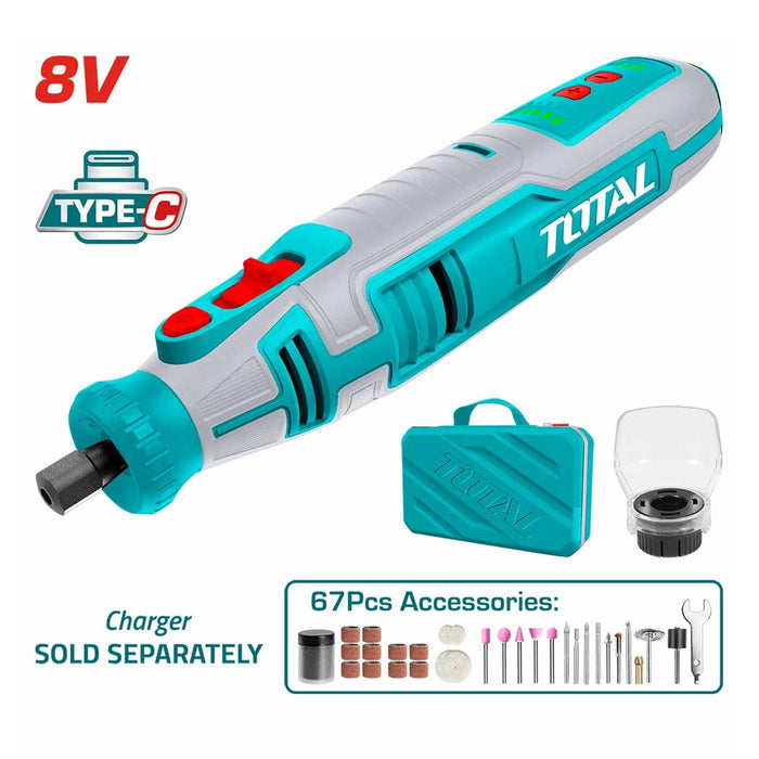 TMGLI0801 Meuleuse Droite 8V TOTAL Vitesse 5k-28k Poncer - TOTAL TOOLS TUNISIA Site officiel | Station d'outils