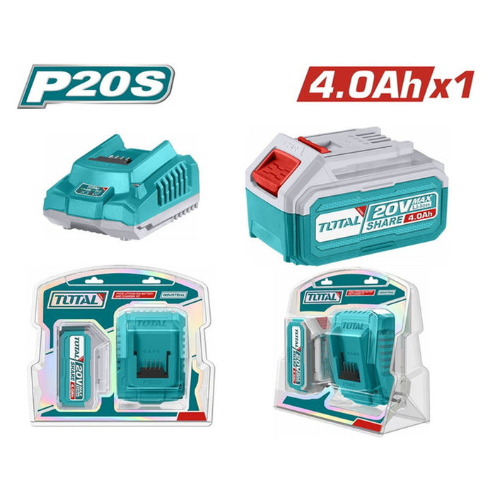 Pack Batterie et Chargeur 20V 4Ah Total P20S TFBCPK1214 - TOTAL TOOLS TUNISIA Site officiel | Station d'outils