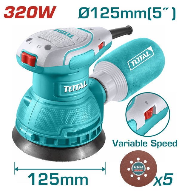 Ponceuse Rotative 320W 125mm TOTAL TUNISIA Pro TF2131256 - TOTAL TOOLS TUNISIA Site officiel | Station d'outils