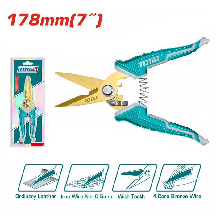 THT117871 - Ciseaux D Electricien TOTAL Lames Acier Titane - TOTAL TOOLS TUNISIA Site officiel | Station d'outils