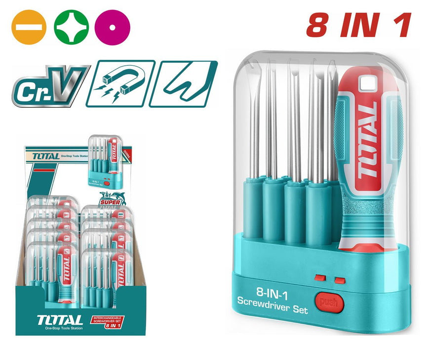THT250906 Tournevis Inter 8 En 1 Total JX Ergonomique CrV - TOTAL TOOLS TUNISIA Site officiel | Station d'outils