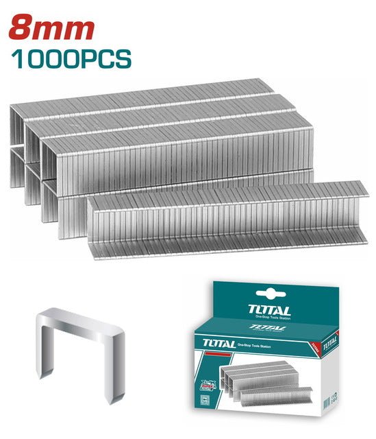 THT3982 Agrafes TOTAL 8mm Acier Galvanisé 1000 Pièces - TOTAL TOOLS TUNISIA Site officiel | Station d'outils