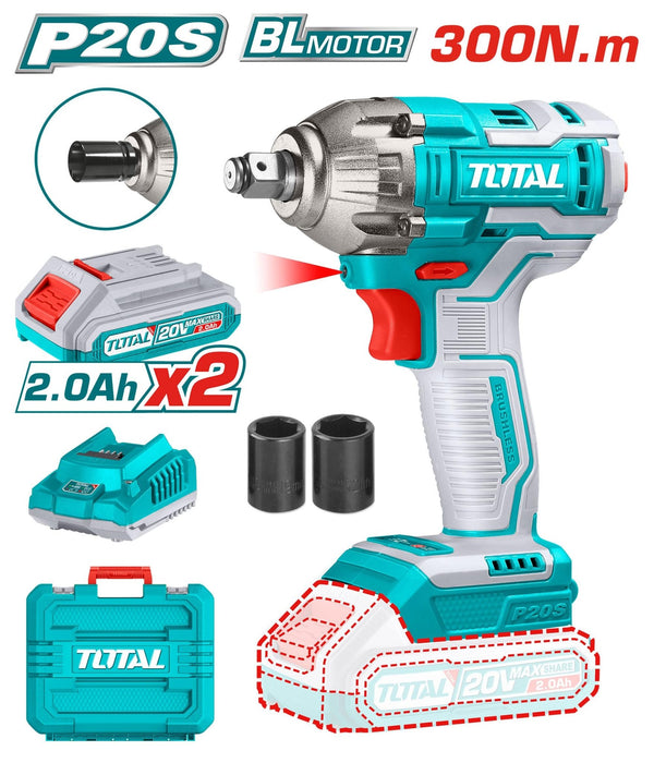 TIWLI2038 Clé À Chocs Sans Fil 20 V TOTAL 300 Nm Puissante - TOTAL TOOLS TUNISIA Site officiel | Station d'outils