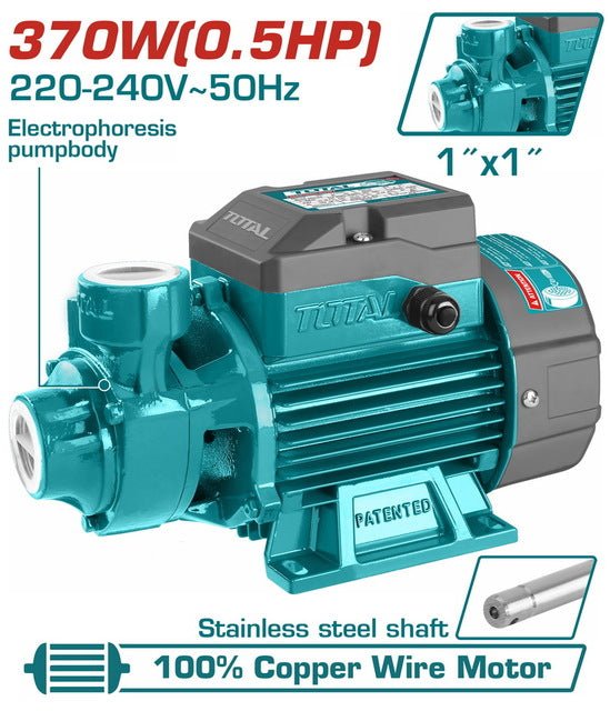 Total Pompe Eau 0.5HP Turb TWP137026 Efficace Compacte - TOTAL TOOLS TUNISIA Site officiel | Station d'outils
