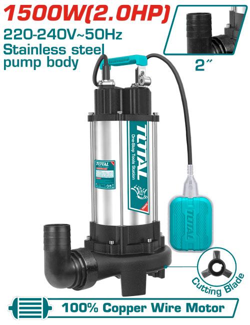 TWP7150026 TOTAL POMPE VID CAVE 1500W 2HP Efficace Fiable - TOTAL TOOLS TUNISIA Site officiel | Station d'outils