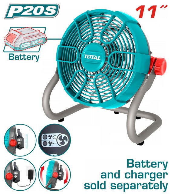 Ventilateur Sans Fil 20 V 11 Pouces TFALI2002 TOTAL TUNISIA - TOTAL TOOLS TUNISIA Site officiel | Station d'outils