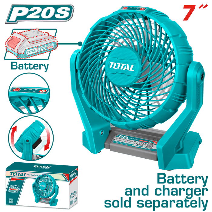 Ventilateur Sans Fil 20V 7 Pouces TFALI2007 TOTAL Tunisie - TOTAL TOOLS TUNISIA Site officiel | Station d'outils