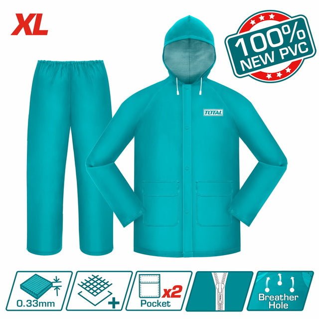 Veste Pantalon PVC Résistant Vert Turquoise XL THTRS031XL - TOTAL TOOLS TUNISIA Site officiel | Station d'outils