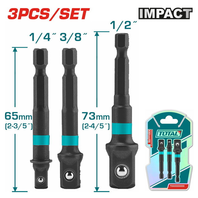 Kit de 3 Embouts 1/4 3/8 1/2 Pouces TOTAL TAC273651