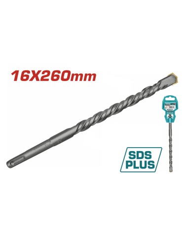 Foret SDS Plus 16x260 Taillants TOTAL TUNISIA Perçage Béton - TOTAL TOOLS TUNISIA Site officiel | Station d'outils