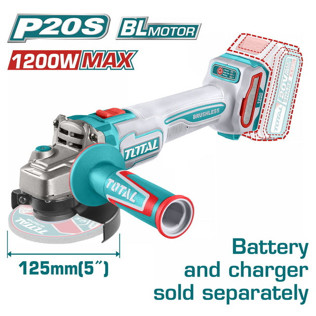 Meuleuse Sans Fil 20V 1200W 125 Mm Total Tagli221253