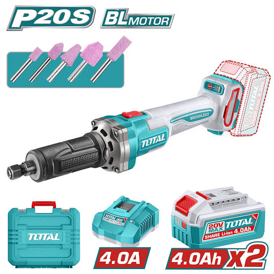 Total Meuleuse Droite Sans Fil P20S 20V Brushless Haute Performance TDGLI20012
