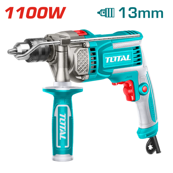 Total Perceuse Percussion 1100W Haute Performance Avec Mandrin 13 Mm TG1111366