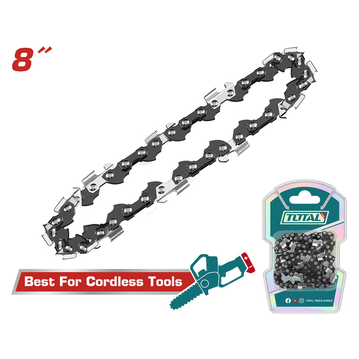 TOTAL Chaîne de Tronçonneuse 8 Pouces Pro Pour Outils Sans Fil TGTSC50818