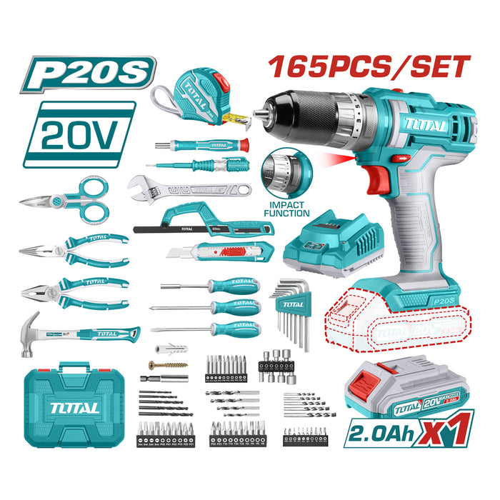 Kit Outils 20V TOTAL TUNISIA Pour Tous Projets THKTHP11652
