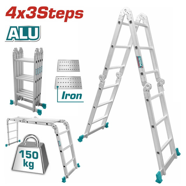 ÉCHELLE MULTIFONCTIONS EN ALUMINIUM 4X3 MARCHES (THLAD04431)