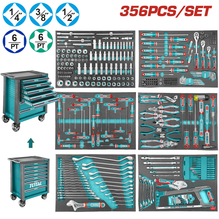 Servante d’atelier TOTAL THPTCS73561 – 356 pièces