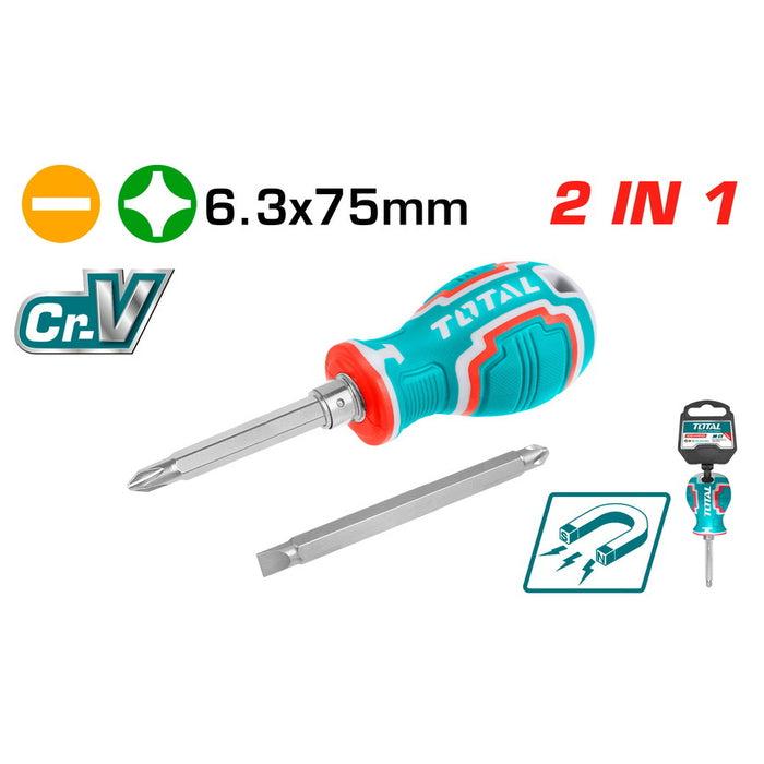 Total Tourn 2 En 1 THT250216 Outil À Visser Magnétique Ergonomique