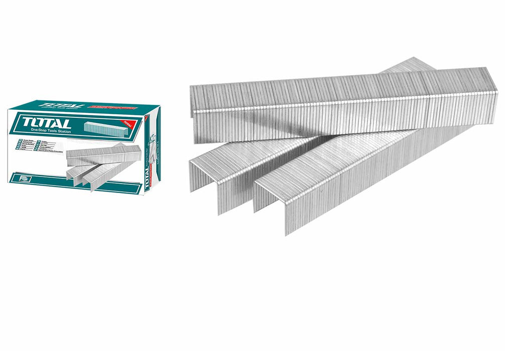 Agrafes Standard 12MM TOTAL THT39122 Acier Galvanisé Haute Résistance Compatible Agrafeuses Manuelles Électriques Pneumatiques 5000 Agrafes