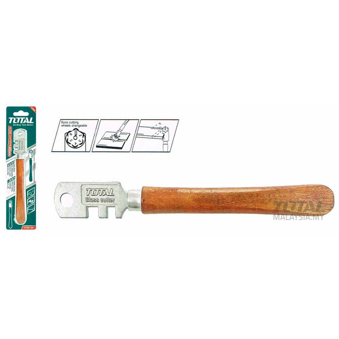 THT561301 Coupe Verre TOTAL Manche Bois 6 Molettes - TOTAL TOOLS TUNISIA Site officiel | Station d'outils