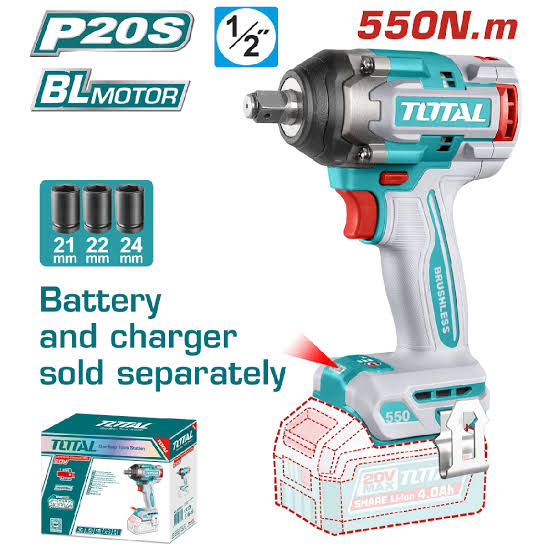 CLE A CHOC 1/2″ 550NM 20V 2AH S/BAT TIWLI20551