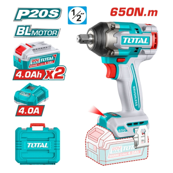 Clé à Chocs Sans Fil TOTAL P20S TIWLI2065 – 20V Brushless