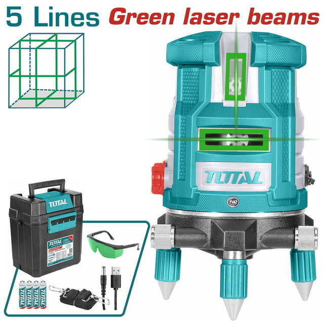 Niveau Laser Autonivelant 5 Lignes Vert Total TLL305205