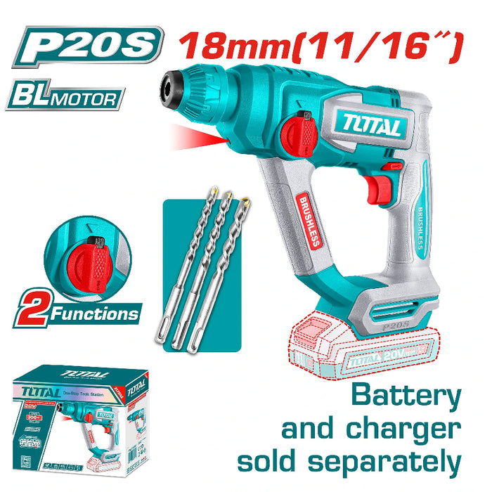 Marteau perforateur sans fil TOTAL TRHLI20188 – 20 V Brushless