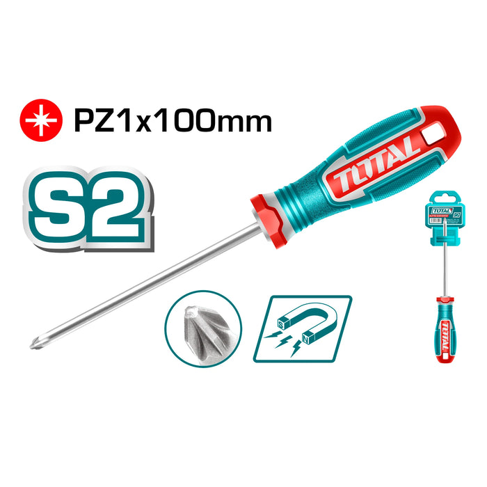 Tournevis Pozidriv Total TSDPZ1100 100 mm Embout Magnétique PZ1