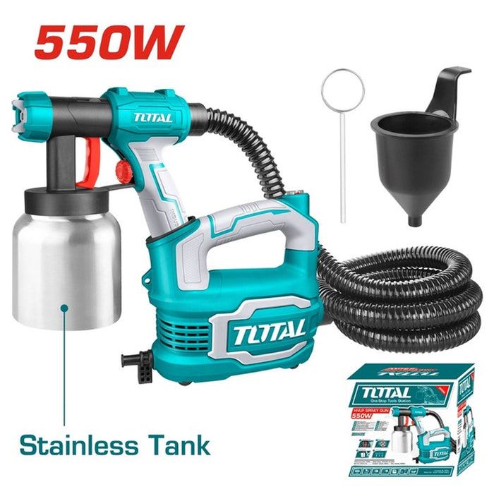 Pistolet De Peinture 550 W Avec Réservoir Inox 800 ml TT5006-2