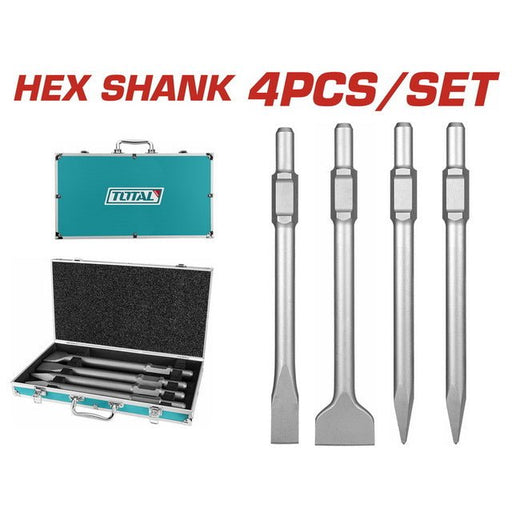 Burin Hexagonal Total 4 Pièces 30x400 Démolition TAC0304375 - TOTAL TOOLS TUNISIA Site officiel | Station d'outils