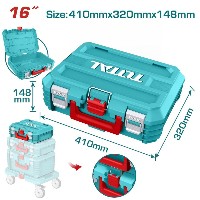Caisse à outils empilable TOTAL TPBXS101 – 16 pouces - TOTAL TOOLS TUNISIA Site officiel | Station d'outils